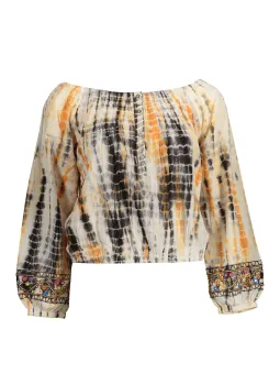 Desigual Tie-Dye Langarmshirt Beige – Stilvoll & Bequem
