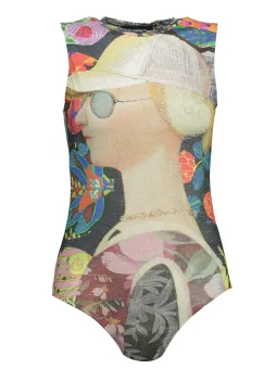 Desigual Tank-Top Body: Stilvoller Stehkragen & Aufdruck