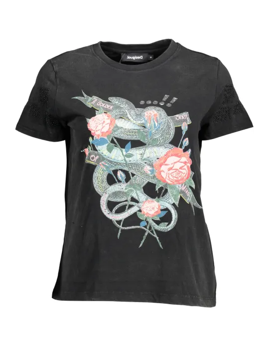 "Desigual Startseite im Sale | DESIGUAL DAMEN KURZARM T-SHIRT SCHWARZ online kaufen"|Planet-Deluxe
