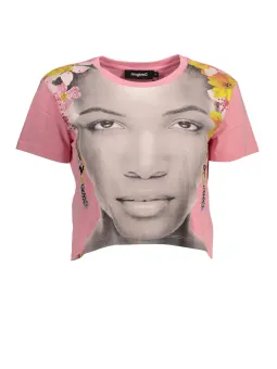 "Desigual Pink Kunst T-Shirt – Auffälliges Statement-Design"