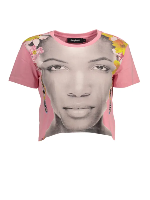 "Desigual T-Shirts im Sale | "Desigual Pink Kunst T-Shirt" online kaufen"|Planet-Deluxe