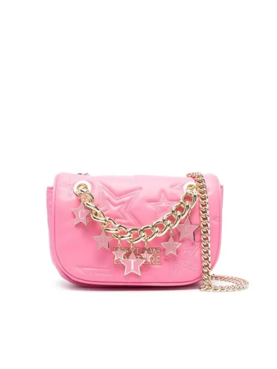 Rosa gesteppte Ledertasche mit Kette Rosa gesteppte Ledertasche mit Kette