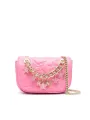 Rosa gesteppte Ledertasche mit Kette Rosa gesteppte Ledertasche mit Kette