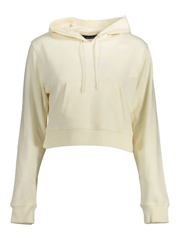 "Calvin Klein Sweatshirts im Sale | Calvin Klein Cropped Hoodie Cremefarben online kaufen"|Planet-Deluxe
