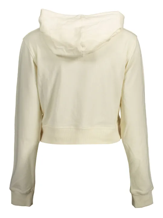 "Calvin Klein Sweatshirts im Sale | Calvin Klein Cropped Hoodie Cremefarben online kaufen"|Planet-Deluxe