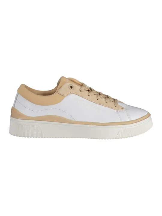 "Tommy Hilfiger Sneakers im Sale | Tommy Hilfiger Weiß Beige Low-Top Ledersneaker – Zeitloser Stil & Komfort für Jeden Tag online kaufen"|Planet-Deluxe