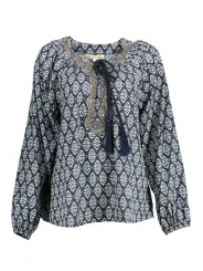 KOCCA Romilda Langarmbluse - Floraler Print, Asymmetrisch