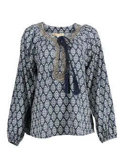 KOCCA Romilda Langarmbluse - Floraler Print, Asymmetrisch