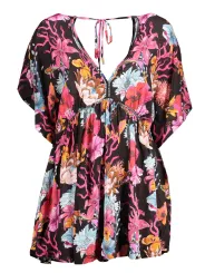 "Desigual Kleider im Sale | **Desigual Kurzes Kleid mit Floralem Print und Paillettenverzierung - Modell 22SWMW18_NERO_2000** online kaufen"|Planet-Deluxe