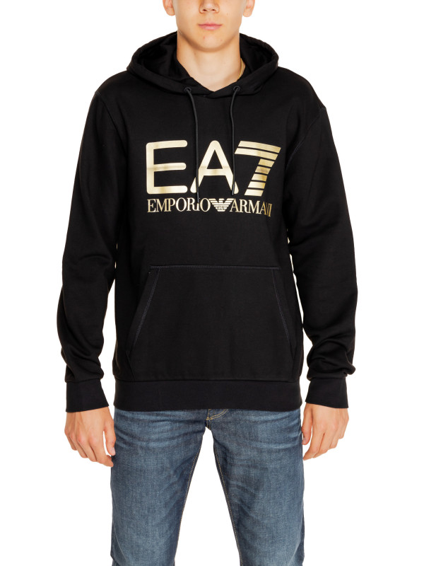Schwarzer Emporio Armani Kapuzenpullover aus Fleece Schwarzer Emporio Armani Kapuzenpullover aus Fleece