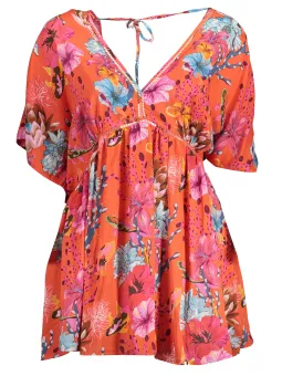 "Desigual Florales Sommerkleid – V-Ausschnitt & Kordelzug"