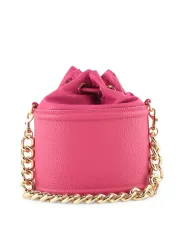 Rosa Leder Handtasche mit Kette