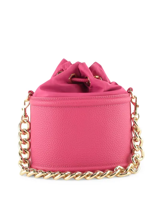Rosa Leder Handtasche mit Kette