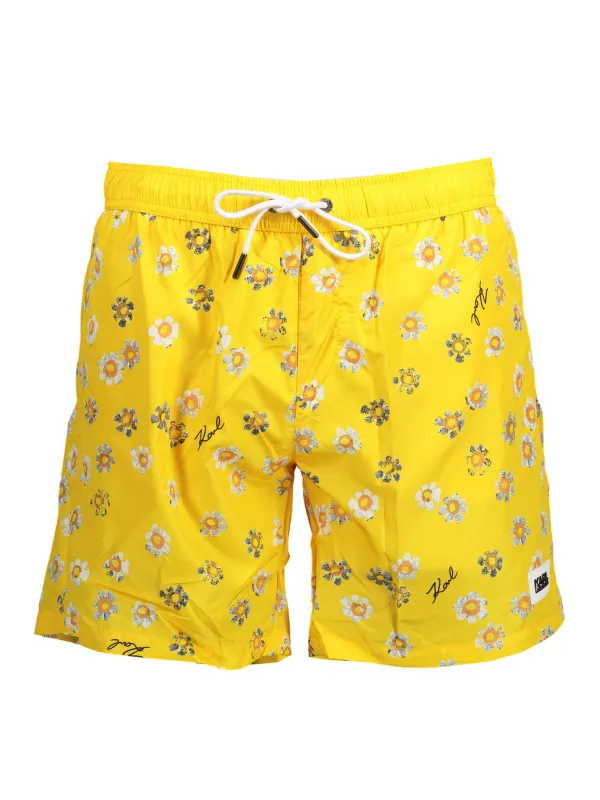 "Karl Lagerfeld Beachwear Badehosen im Sale | Karl Lagerfeld Beachwear Gelbe Florale Badehose online kaufen"|Planet-Deluxe