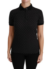 Tops & T-Shirts Elegant Black Dotted Polo Shirt 380,00 € 8059226958055 | Planet-Deluxe