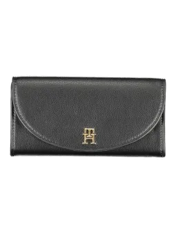 Tommy Hilfiger Elegante Schwarze Ledergeldbörse mit Logo