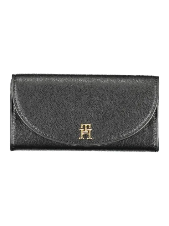 Tommy Hilfiger Elegante Schwarze Ledergeldbörse mit Logo