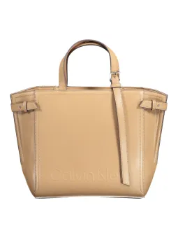 Calvin Klein Elegante Recycling-Lederhandtasche Braun