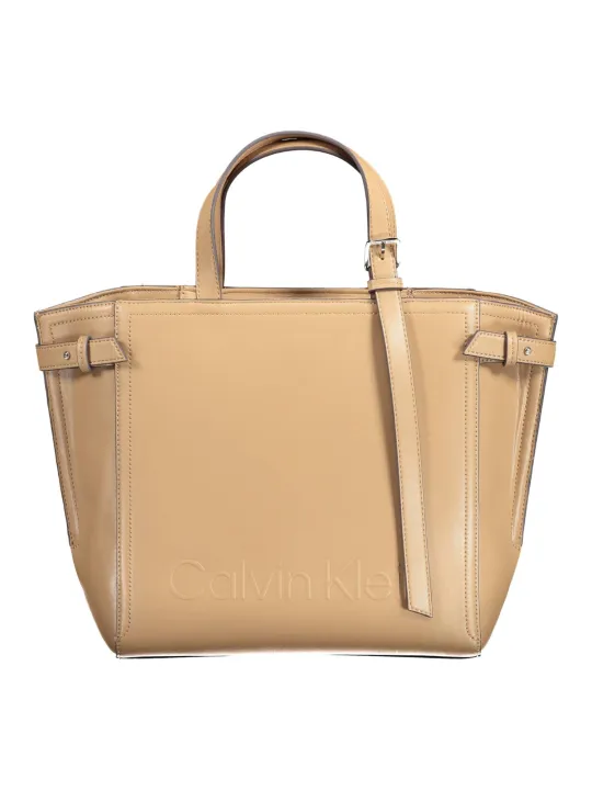 "Calvin Klein Einzelstücke & Seltenheiten im Sale | Calvin Klein Eco Chic Lederhandtasche Braun online kaufen"|Planet-Deluxe