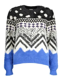 Desigual Langarmshirt: Schwarz-Blau Kontrast, Bluse 22WWJF73