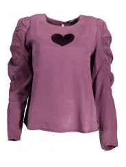 "Desigual Hemden im Sale | "Desigual Viola Herz-Ausschnitt Langarmshirt" online kaufen"|Planet-Deluxe