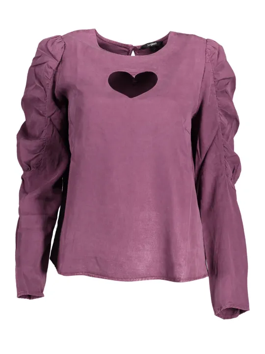 "Desigual Hemden im Sale | "Desigual Viola Herz-Ausschnitt Langarmshirt" online kaufen"|Planet-Deluxe