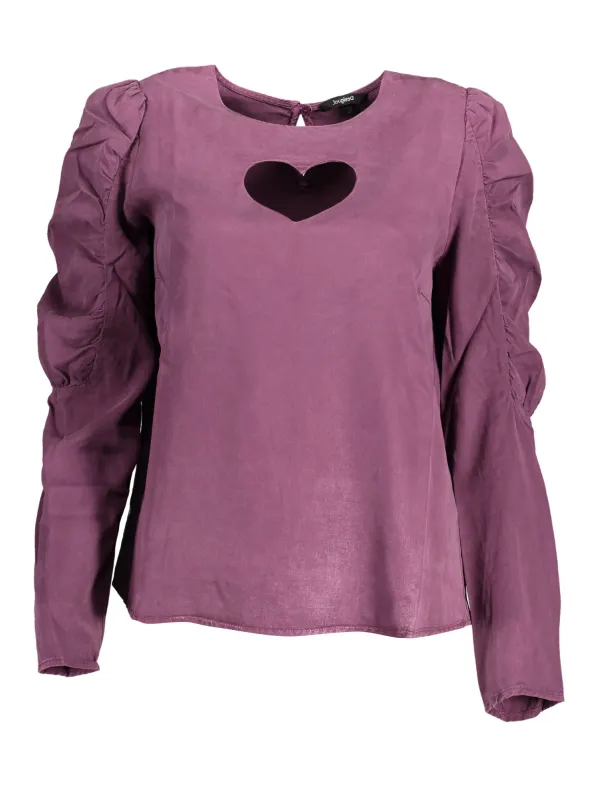 "Desigual Hemden im Sale | "Desigual Viola Herz-Ausschnitt Langarmshirt" online kaufen"|Planet-Deluxe