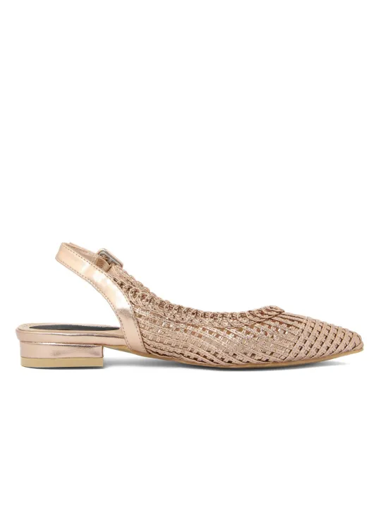 Beige Sandalette mit Blockabsatz und Riemchen