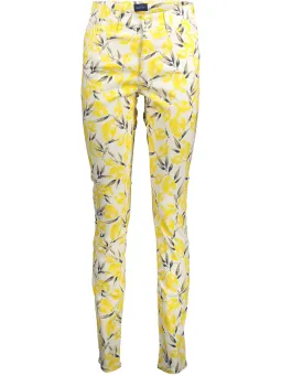 GANT Herrenhose Weiß Gelb mit Blumenmuster - Stilvoll & Modern