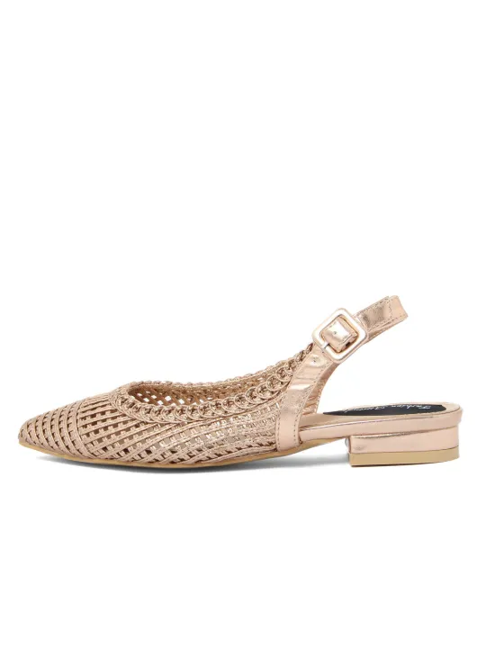 Champagnerfarbene Damen-Riemchensandalen mit Absatz