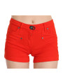 Shorts Chic Mid Waist Mini Shorts in Vibrant Orange 180,00 € 7333413030245 | Planet-Deluxe