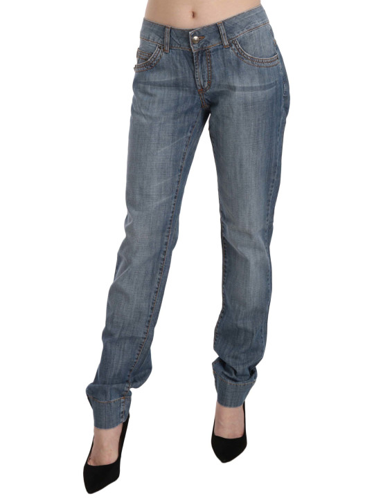 Jeans & Pants Chic Blue Washed Slim Fit Denim Jeans 270,00 € 7333413030344 | Planet-Deluxe