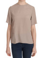 Tops & T-Shirts Elegante Beige Seide Mischung Rundhalsbluse 440,00 € 8059226484035 | Planet-Deluxe