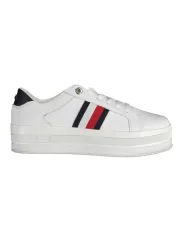 "Tommy Hilfiger Sneakers im Sale | Tommy Hilfiger Damen Sneaker FW0FW06731F_BIANCO_YBR – Stilvoller und Nachhaltiger Freizeitschuh mit 4,5 cm Sohle und Recycelte online kaufen"|Planet-Deluxe