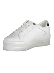 "Tommy Hilfiger Sneakers im Sale | Tommy Hilfiger Damen Sneaker FW0FW06731F_BIANCO_YBR – Stilvoller und Nachhaltiger Freizeitschuh mit 4,5 cm Sohle und Recycelte online kaufen"|Planet-Deluxe