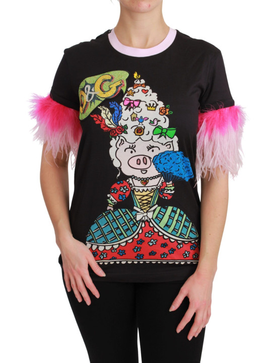 Tops & T-Shirts Chic Crewneck Year of the Pig Motif Tee 910,00 € 8053286642657 | Planet-Deluxe