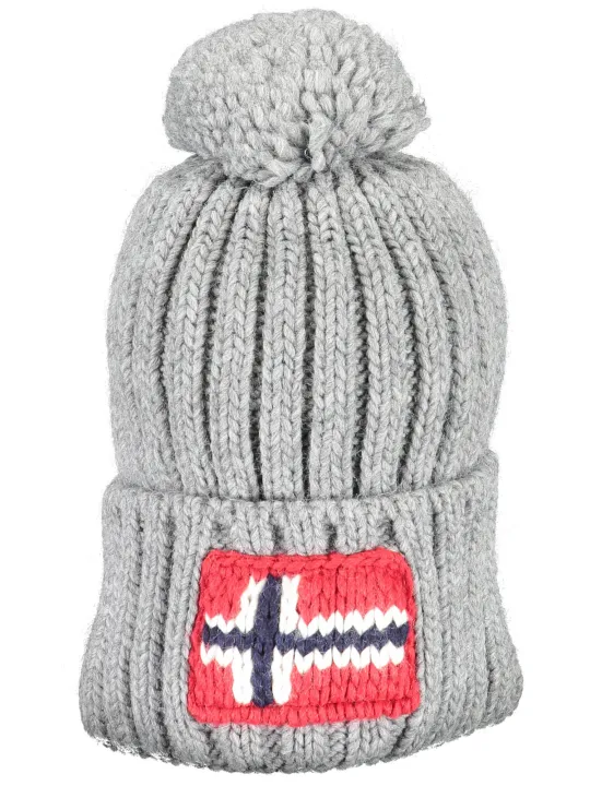 "Napapijri Caps & Mützen im Sale | Napapijri Graue Beanie mit Bommel online kaufen"|Planet-Deluxe