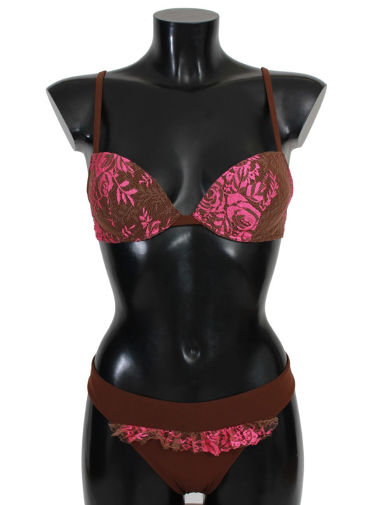 Swimwear Chic Pink and Brown Two-Piece Swimsuit 170,00 € 7333413003997 | Planet-Deluxe