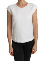 Tops & T-Shirts Elegant White Cotton Blend Blouse 1.070,00 € 8052087216319 | Planet-Deluxe