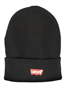 Levi's Schwarze Beanie mit Rotem Tab - Stylische Mütze