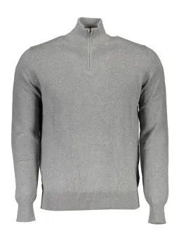 "North Sails Grauer Wollpullover mit Reißverschluss"