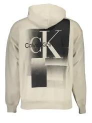 "Calvin Klein Sweatshirts im Sale | Calvin Klein Unisex Beige Schwarz Kapuzenpullover mit Logo und Tasche online kaufen"|Planet-Deluxe