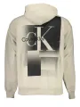 "Calvin Klein Sweatshirts im Sale | Calvin Klein Unisex Beige Schwarz Kapuzenpullover mit Logo und Tasche online kaufen"|Planet-Deluxe