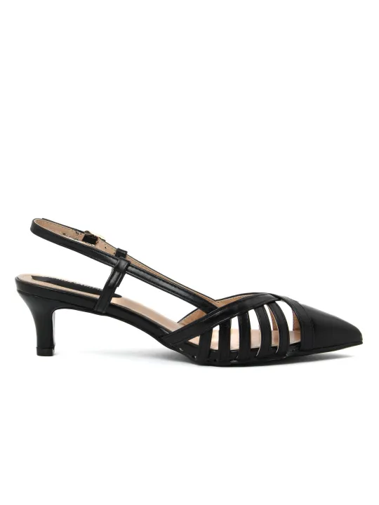 Schwarze Damen Riemchen High Heels