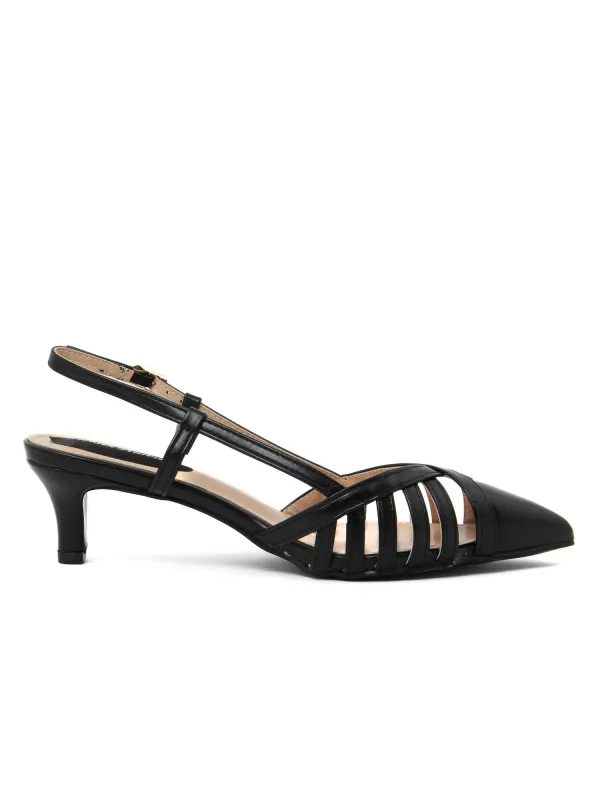 Schwarze Damen Riemchen High Heels