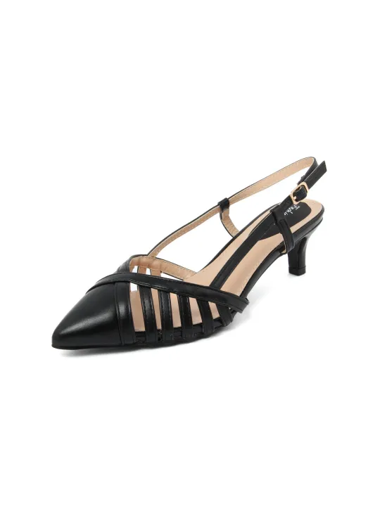 Schwarze Slingback High Heel Sandalette