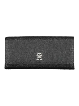 Elegante Tommy Hilfiger Geldbörse - Geprägtes Schwarzes Leder