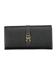 "Tommy Hilfiger Geldbörsen im Sale | Tommy Hilfiger AW0AW14234_NERO_BDS - Elegante Schwarze Leder-Geldbörse mit Goldenen Details für Stilbewusste Damen und Herren online kaufen"|Planet-Deluxe