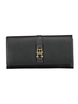 Elegante Tommy Hilfiger Leder-Geldbörse Schwarz/Gold