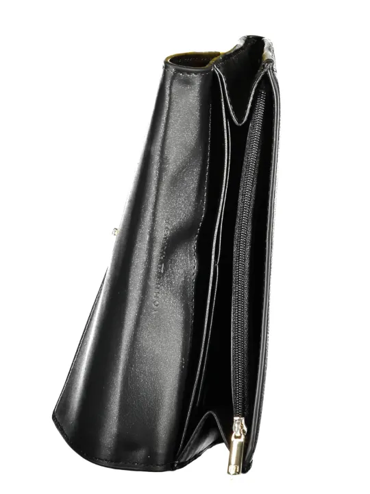 "Tommy Hilfiger Geldbörsen im Sale | Tommy Hilfiger AW0AW14234_NERO_BDS - Elegante Schwarze Leder-Geldbörse mit Goldenen Details für Stilbewusste Damen und Herren online kaufen"|Planet-Deluxe